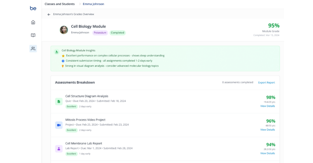 better-ed oral assessment platform screenshot